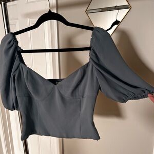 Wilfred Blue/Charcoal Corset Shirt